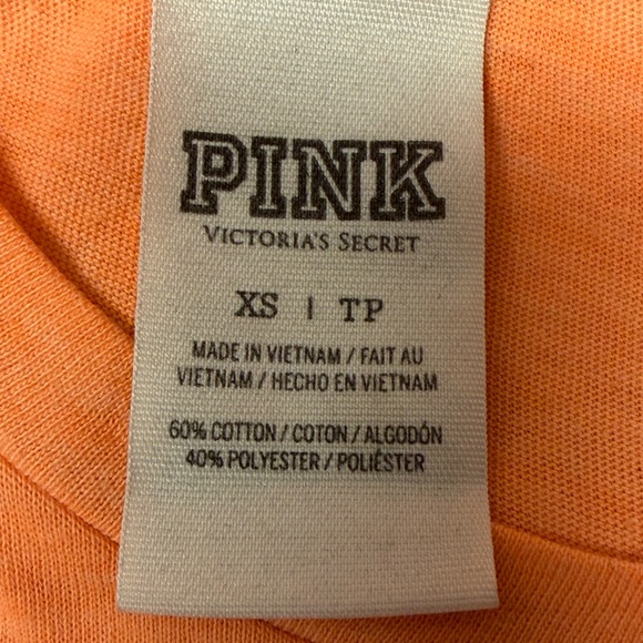 Victoria’s Secret Pink Ombré Coral Orange Logo Muscle Tee - Picture 4 of 5